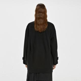  冬毛呢夹克抽绳宽松立领外套女