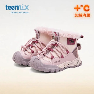 天美意 儿童雪地靴加绒保暖棉鞋