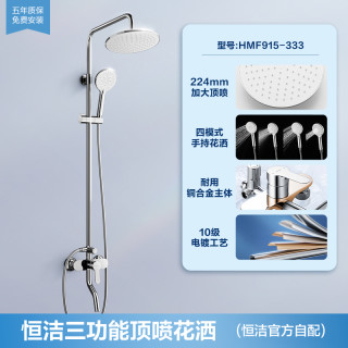 恒洁 HEGII HMF915-333 淋浴花洒套装 圆形顶喷 三功能