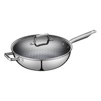Lagostina 拉歌蒂尼 艾维斯·臻钻系列 ESCwok32 炒锅(32cm、不粘、不锈钢)