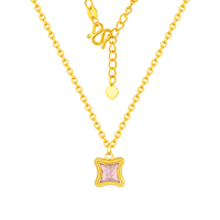 周大生黄金套链足金珐琅炫彩星辰项链纯金圣诞节 金重约4.6g