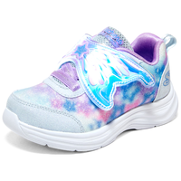 Skechers斯凯奇儿童宝宝鞋软底舒适女童跑步鞋小童魔术贴闪灯鞋303260N