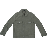 CAT 卡特25男士户外休闲复古翻领灯芯条工装夹克外套 绿 L