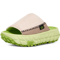 UGG 男女露趾厚底拖鞋 1152680 陶土褐白色/毛毛虫绿色 40.5