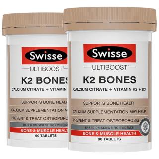 Swisse 斯维诗 Ultiboost K2钙维生素D骨骼片 90片*2瓶