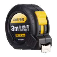得力(deli)尼龙覆膜钢卷尺3mx16mm耐摔钢卷尺尺子拉尺卷尺