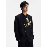 嘉晔 男士中国风重工刺绣新中式中山装