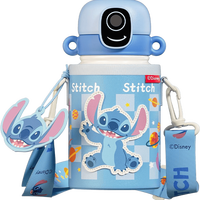 迪士尼 指纹锁儿童水杯保温杯316L不锈钢小便携直饮杯幼儿园吸管杯