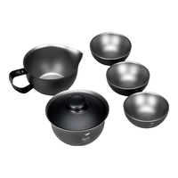 KEITH铠斯【钛功夫茶具】户外野餐茶具铸造钛茶壶家用内砂外黑壶 Ti3917钛功夫茶具