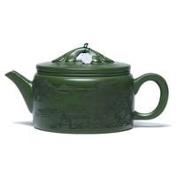 桌匠铸宜兴紫砂壶原矿墨绿泥如意汉瓦壶纯手工大口茶壶单壶功夫茶具 墨绿泥 240ml