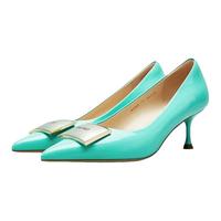 Nine West/玖熙浅口方扣高跟鞋女2025春季单鞋