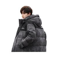 鸭鸭(YAYA)羽绒服男短款2024秋冬新款时尚迷彩撞色户外加厚工装青年外套潮 白迷彩色 175/L