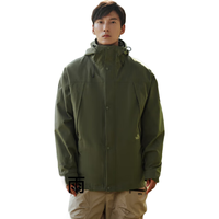 伯希和【山系】羽绒冲锋衣男女三合一鹅绒内胆防水外套12240128绿XS 男女同款橄榄绿