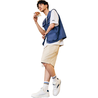 安踏板鞋男鞋秋冬厚底小白鞋复古潮流增高运动鞋子休闲鞋 象牙白/苍黛绿-10 8(男41)