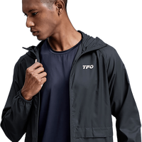 TFO 男款登山骑行风衣夹克连帽遮阳便携户外风衣男士外套跑步衣