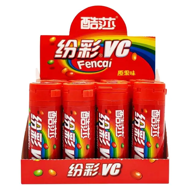 酷莎纷彩VC软糖果汁糖果彩虹糖豆儿童怀旧休闲零食糖果