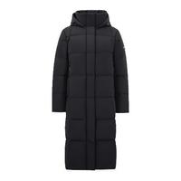 雪中飞秋冬时尚百搭大口袋大长款连帽女士羽绒服女 黑色|8056 L 170/92A