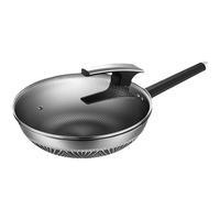 Joyoung 九阳 CF32C-CJ952炒锅316L不锈钢蜂窝防粘炒菜锅30cm易清洗家用平底烹饪锅具CF32C-CJ952