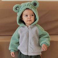 爬爬 papa 冬款男女宝宝加绒外套婴儿仿羊羔绒加厚上衣外出保暖
