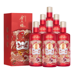 金六福 喜事婚宴用酒 浓清兼香型纯粮白酒  整箱装 50.8%vol 500mL