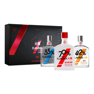 五粮浓香 火爆 精酿小酒 70%vol+42%vol+33%vol 浓香型白酒 100ml*3瓶 欢聚版礼盒装