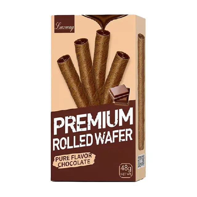 Luxway 乐卡斯 巧克力味爆浆威化卷48g交替发货