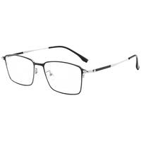 近视眼镜商务休闲简约方框金属架轻盈舒适近视眼镜架框配万新镜片