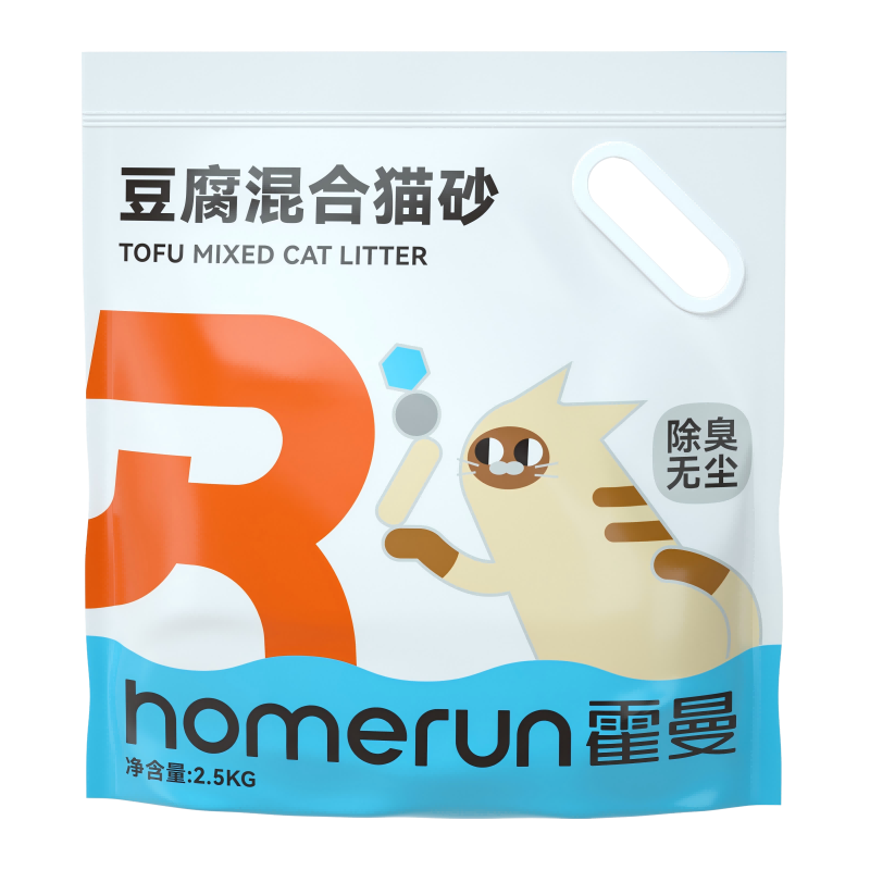 Homerun 霍曼 奶香豌豆混合猫砂2.5kg天然除臭无尘 奶香（6包）