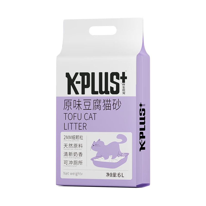 K-PLUS 豆腐猫砂 原味低尘可冲厕 6L