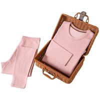 鸭鸭保暖内衣秋冬季女士抗寒秋衣秋裤保暖套装 粉色 XL