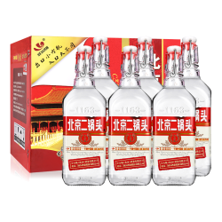 永丰牌 出口小方瓶 北京二锅头 经典红标 42度 清香型白酒 500ml*6瓶 礼盒款