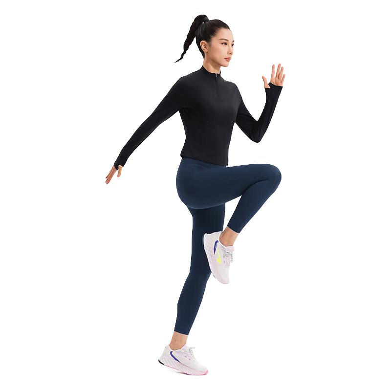  DECATHLON/迪卡侬 半长拉链 女士运动衫  烟熏黑 S
