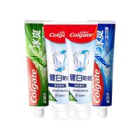 高露洁牙膏三重冰爽薄荷120g*2支 清新口气家庭装 冰爽120g*2+健白防蛀 90g*2支