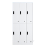 金经金属钢制更衣柜铁皮柜员工柜寄存包柜储物柜暖白六门更衣柜