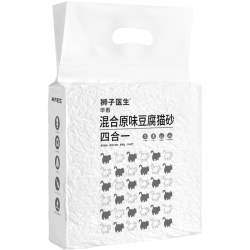 狮子医生 原味混合猫砂除臭消味低尘结团不粘底豆腐猫沙可冲厕所2.5kg*6袋