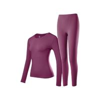 金利来男士保暖内衣男绵羊毛加绒加厚中高领冬季防寒发热秋衣秋裤套装 女-350g中厚102-树莓紫 2XL