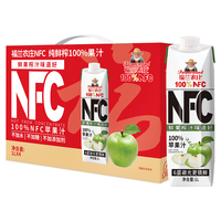 福兰农庄100%NFC苹果汁纯鲜榨果汁饮料0添加剂0脂肪1L*4瓶礼盒装