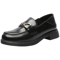 秋季百搭乐福鞋2024英伦风女单鞋一脚蹬女鞋通勤鞋JK制服鞋