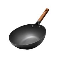 苏拉食光无涂层窒氮极铁锅家用炒锅防锈精铁不粘锅电磁炉明火通用 浅灰色