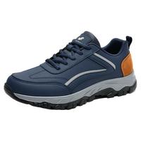 富贵鸟男鞋冬季透气中年爸爸鞋户外运动休闲鞋子男轻便软底健步老人鞋男 深蓝色 41