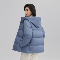 IKELUOZI2025秋季新款羽绒服女简约百搭连帽保暖面包服外套