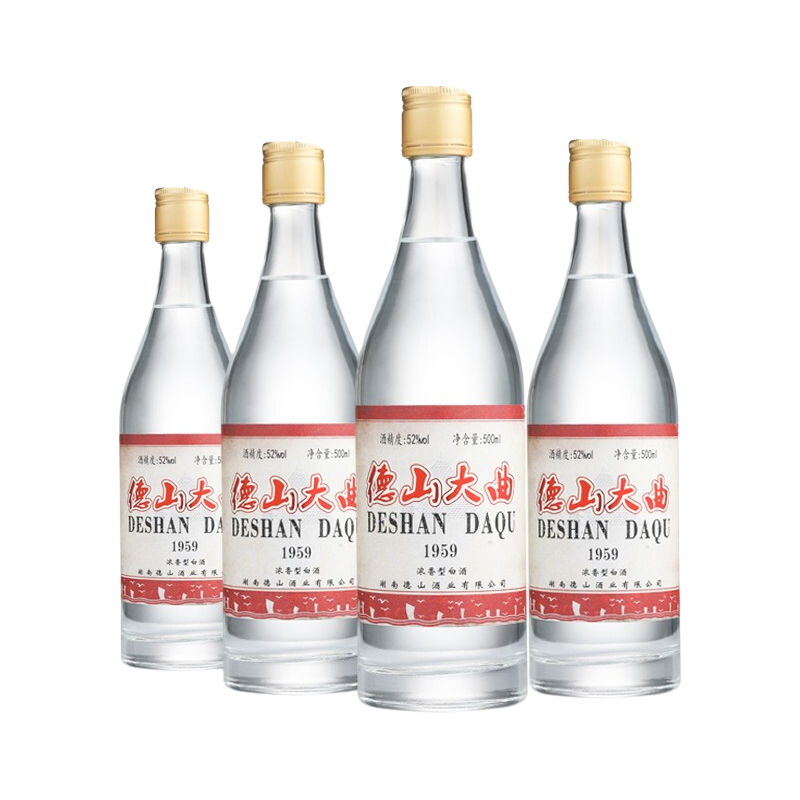 DESHAN 德山 大曲 1959 52%vol 浓香型白酒 500ml*4瓶 整箱装