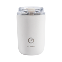 equra一克拉吸管保温杯迷你咖啡杯316不锈钢随行杯mini男女便携吸管杯成人学生水杯办公室杯子 白色-280ml