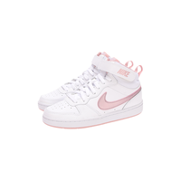 NIKE/耐克 平衡耐磨 男女中大童款透气舒适魔术贴高帮运动休闲鞋 白色 38.5