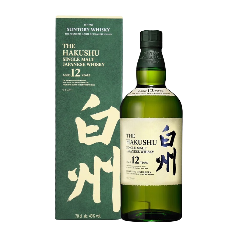 白州（Hakushu）名企严选 白州 Hakushu Suntory 三得利白州日本威士忌洋酒日威 三得利白州12年威士忌700ml