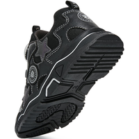 泰兰尼斯秋季休闲鞋男童跑步鞋子女童旋钮儿童软底防滑运动鞋 黑色 26码 内长16.0cm适合脚长15.0cm