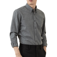 BLACKMONDAY春季新款纯棉磨毛格子衬衫男全棉抗皱免烫商务休闲男士长袖衬衣 【甄选上市公司面料】