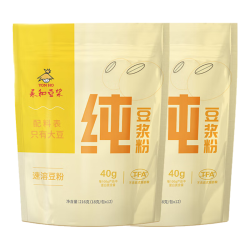 永和豆浆 无添加蔗糖 纯豆浆粉 40%高植物蛋白 健身代餐 早餐伴侣冲饮速溶 纯豆浆粉216g*2袋
