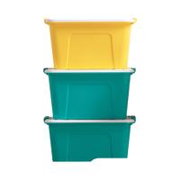 CHAHUA 茶花 悦巧系列 28100 带滑轮收纳箱 58L*3个 米白色