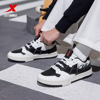 特步 XTEP ZW中国霹雳舞队同款新款板鞋休闲鞋运动鞋 黑/帆白